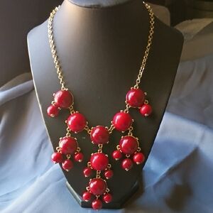 Elegant Red Beaded Necklace